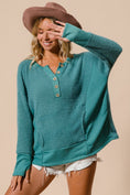 Load image into Gallery viewer, BiBi Thumb Opening Long Sleeve Top with Kangaroo Pocket
