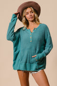 Load image into Gallery viewer, BiBi Thumb Opening Long Sleeve Top with Kangaroo Pocket
