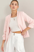 Load image into Gallery viewer, HYFVE Open Front Ruched Sleeve Blazer
