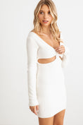 Load image into Gallery viewer, HERA COLLECTION Fluffy Bow Cut-Out Detail Long Sleeve Mini Dress
