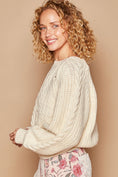 Load image into Gallery viewer, POL Cable Knit Cutout Long Sleeve Sweater
