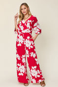 Load image into Gallery viewer, Double Take Full Size Printed Tie Back Wide Leg Jumpsuit
