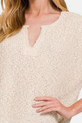 Load image into Gallery viewer, Zenana Short Sleeve Side Slit Sweater
