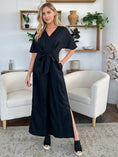 Load image into Gallery viewer, Double Take Full Size V-Neck Tied Side Slit Jumpsuit
