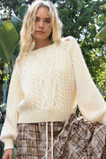 Load image into Gallery viewer, POL Cable Knit Cutout Long Sleeve Sweater
