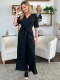 Load image into Gallery viewer, Double Take Full Size V-Neck Tied Side Slit Jumpsuit
