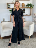 Load image into Gallery viewer, Double Take Full Size V-Neck Tied Side Slit Jumpsuit
